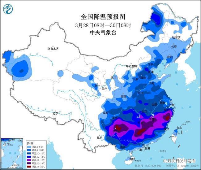 双预警齐发！寒潮携大风来袭，华北江南等地降温剧烈