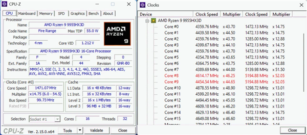 还有谁！AMD锐龙9 9955HX3D首测：单核、多核一路领先