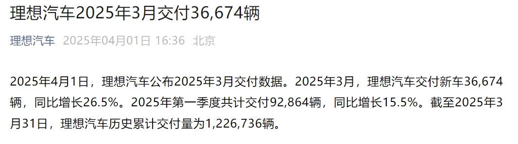 “新势力”3月成绩单出炉：小米汽车交付超2.9万台，小鹏同比增长268%！零跑破3.7万台！理想、埃安等也公布了