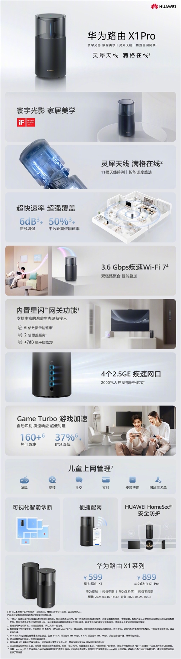 自研芯片、全2.5GE网口！华为路由X1系列开售：599元起