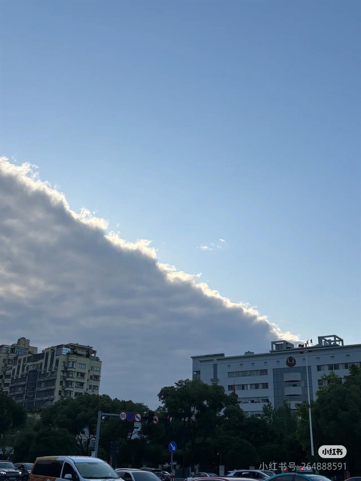温州大量网友拍到“一半蓝天一半云”奇景，气象局：系阴阳云，不预示天气突变